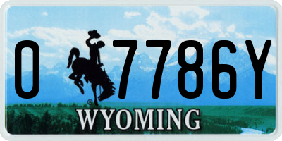 WY license plate 07786Y