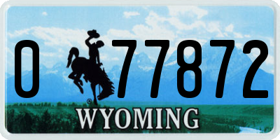 WY license plate 077872