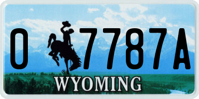 WY license plate 07787A