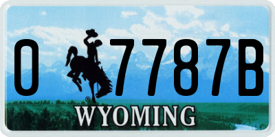 WY license plate 07787B