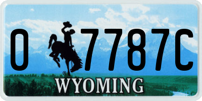 WY license plate 07787C