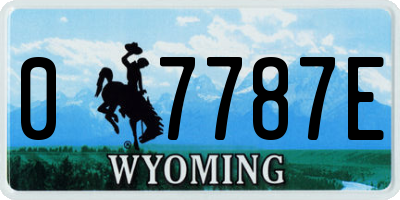 WY license plate 07787E
