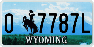 WY license plate 07787L