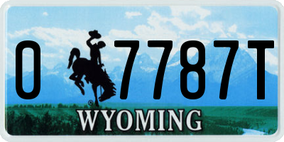 WY license plate 07787T