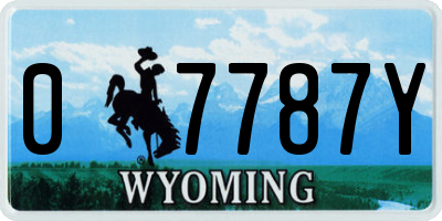 WY license plate 07787Y