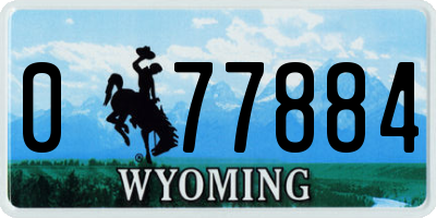 WY license plate 077884