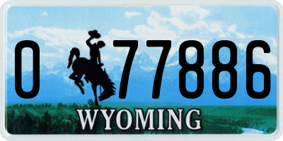 WY license plate 077886