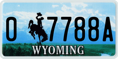WY license plate 07788A