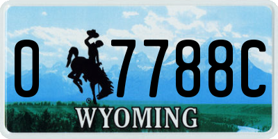 WY license plate 07788C