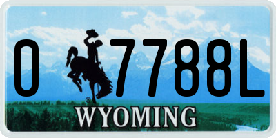 WY license plate 07788L