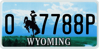 WY license plate 07788P