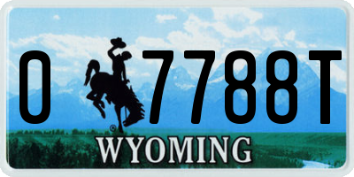 WY license plate 07788T