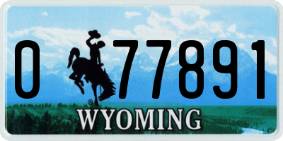 WY license plate 077891