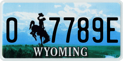 WY license plate 07789E
