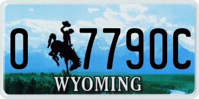 WY license plate 07790C