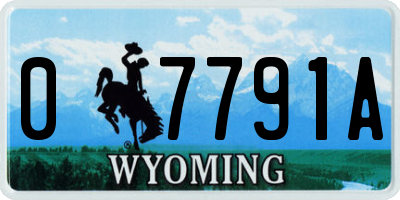 WY license plate 07791A