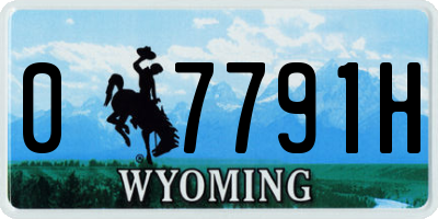 WY license plate 07791H