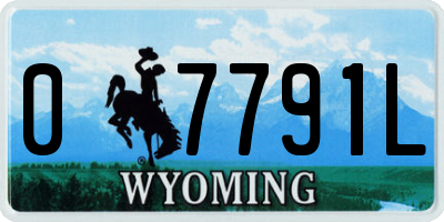 WY license plate 07791L