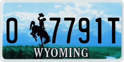 WY license plate 07791T