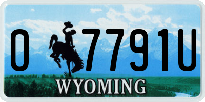 WY license plate 07791U