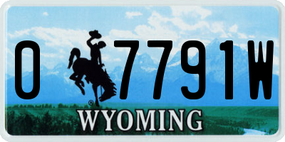 WY license plate 07791W