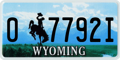 WY license plate 07792I
