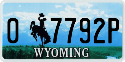 WY license plate 07792P