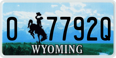 WY license plate 07792Q