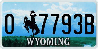 WY license plate 07793B