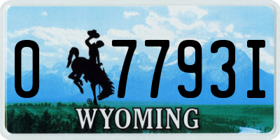 WY license plate 07793I