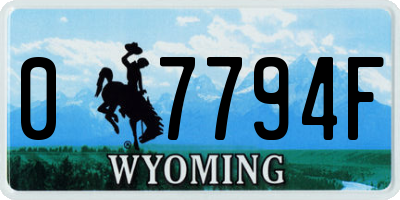 WY license plate 07794F