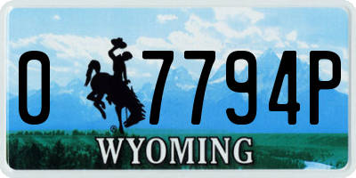 WY license plate 07794P