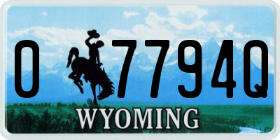 WY license plate 07794Q