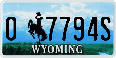 WY license plate 07794S