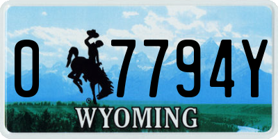 WY license plate 07794Y