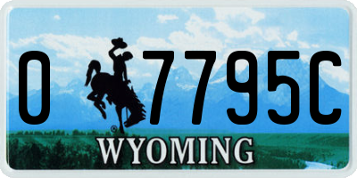 WY license plate 07795C