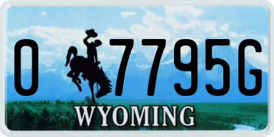 WY license plate 07795G