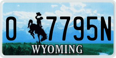 WY license plate 07795N