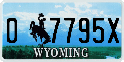 WY license plate 07795X
