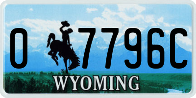 WY license plate 07796C