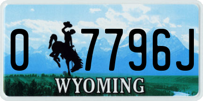 WY license plate 07796J