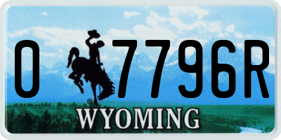 WY license plate 07796R