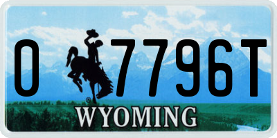 WY license plate 07796T