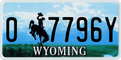 WY license plate 07796Y