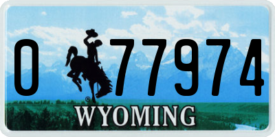 WY license plate 077974