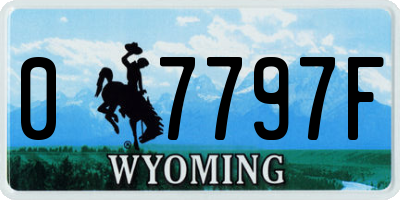WY license plate 07797F