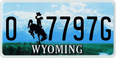 WY license plate 07797G