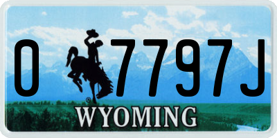 WY license plate 07797J