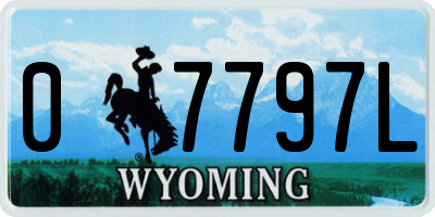 WY license plate 07797L