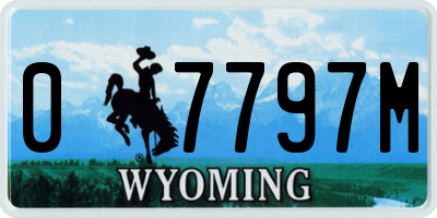 WY license plate 07797M